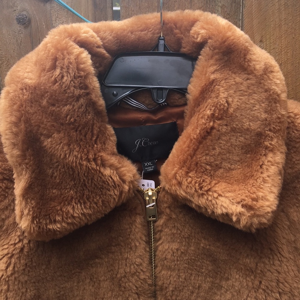 NWT J.Crew Plush fleece bomber jacket - Picture 5 of 7